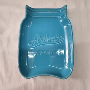 Light Blue Mason Jar shaped large spoon rest X